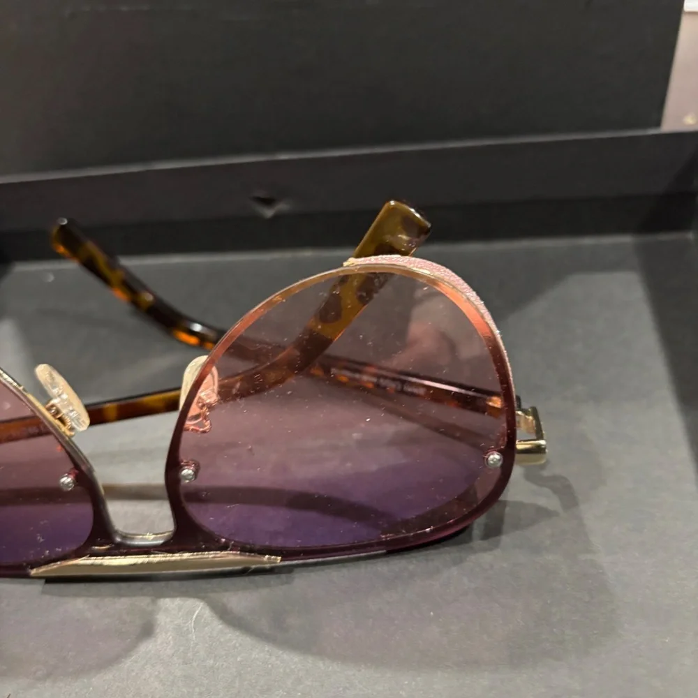 Jimmy Choo Gradient Purple Aviator Sunglasses with Gold Accents - Picture 8 of 8